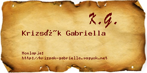 Krizsák Gabriella névjegykártya
