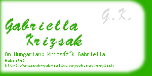 gabriella krizsak business card